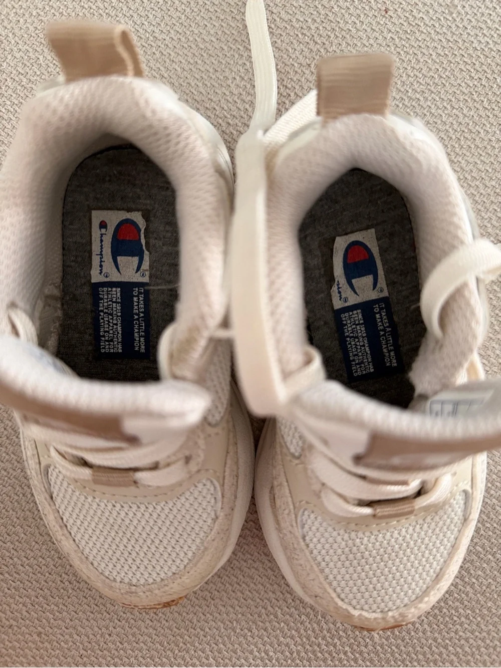 Champion Kids Cream & White Chunky Athletic Sneakers